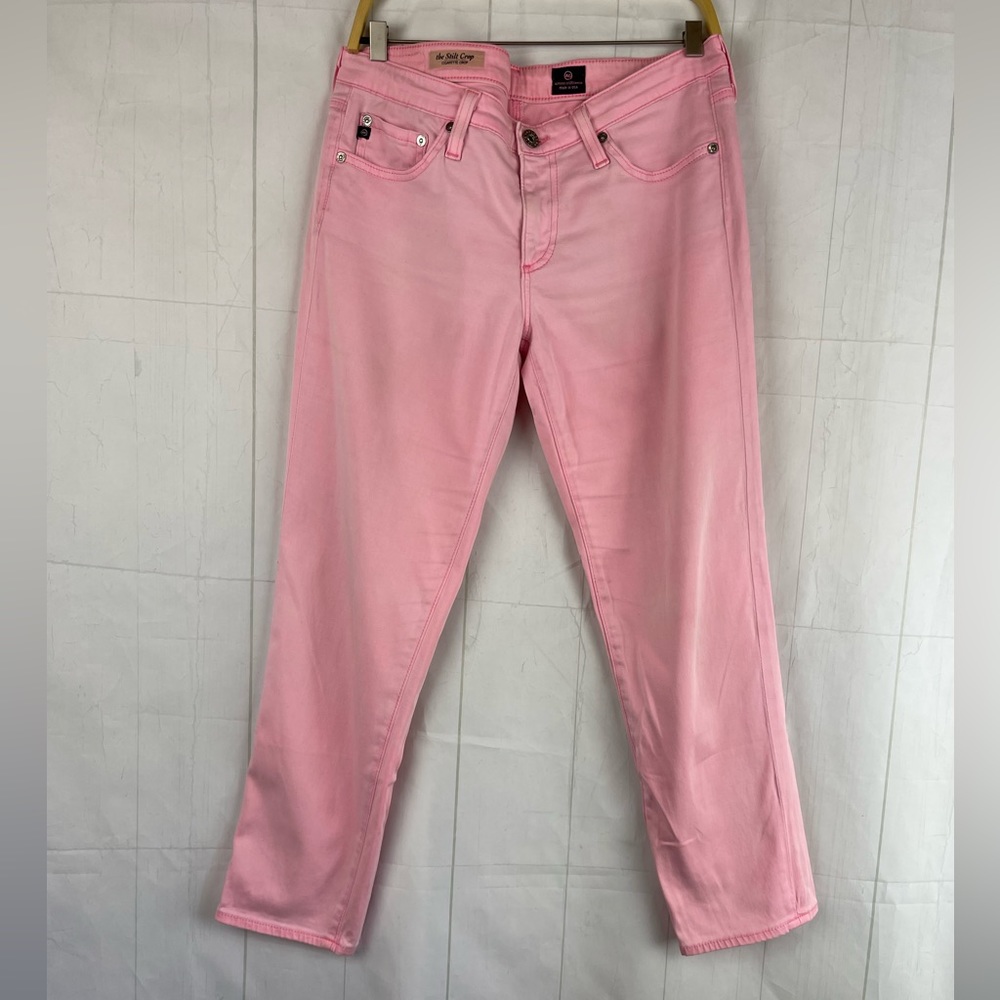AG Adriano Goldschmied Pink The Stilt Cigarette Crop Jeans Size 29